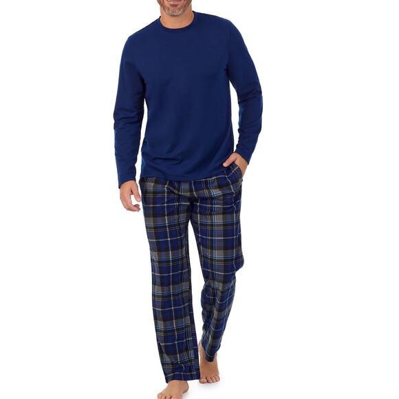 NWT Cuddl Duds Mens Cozy Lodge Long Sleeve Crew and Pajama Pant 2-pc Set size S - Picture 1 of 6